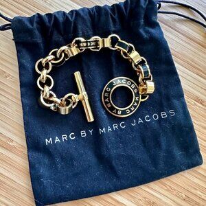 MARC JACOBS Gold & Black Tone Toggle Bracelet